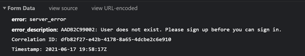 User does not exist