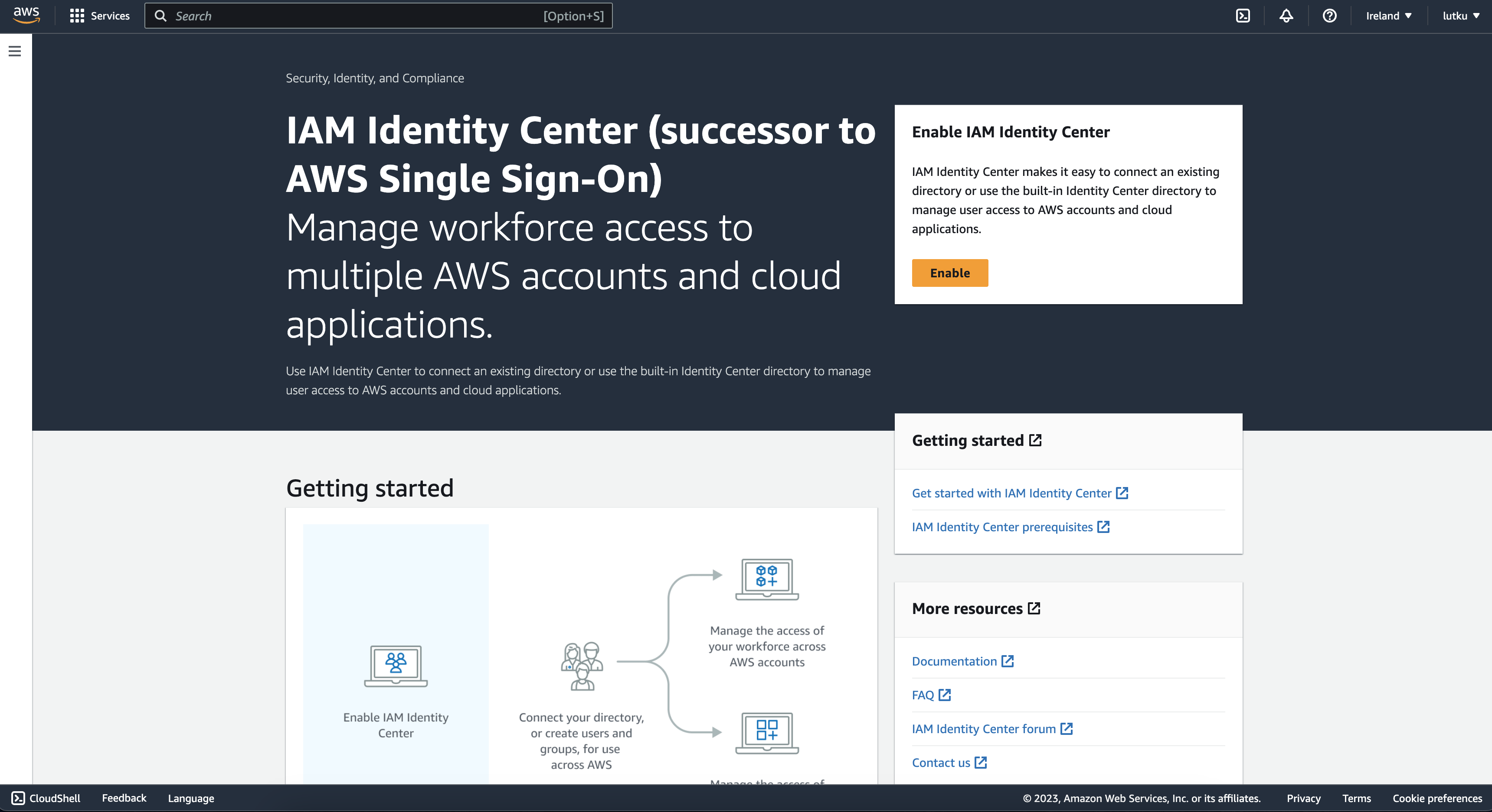 AWS IAM Identity Center Welcome Page