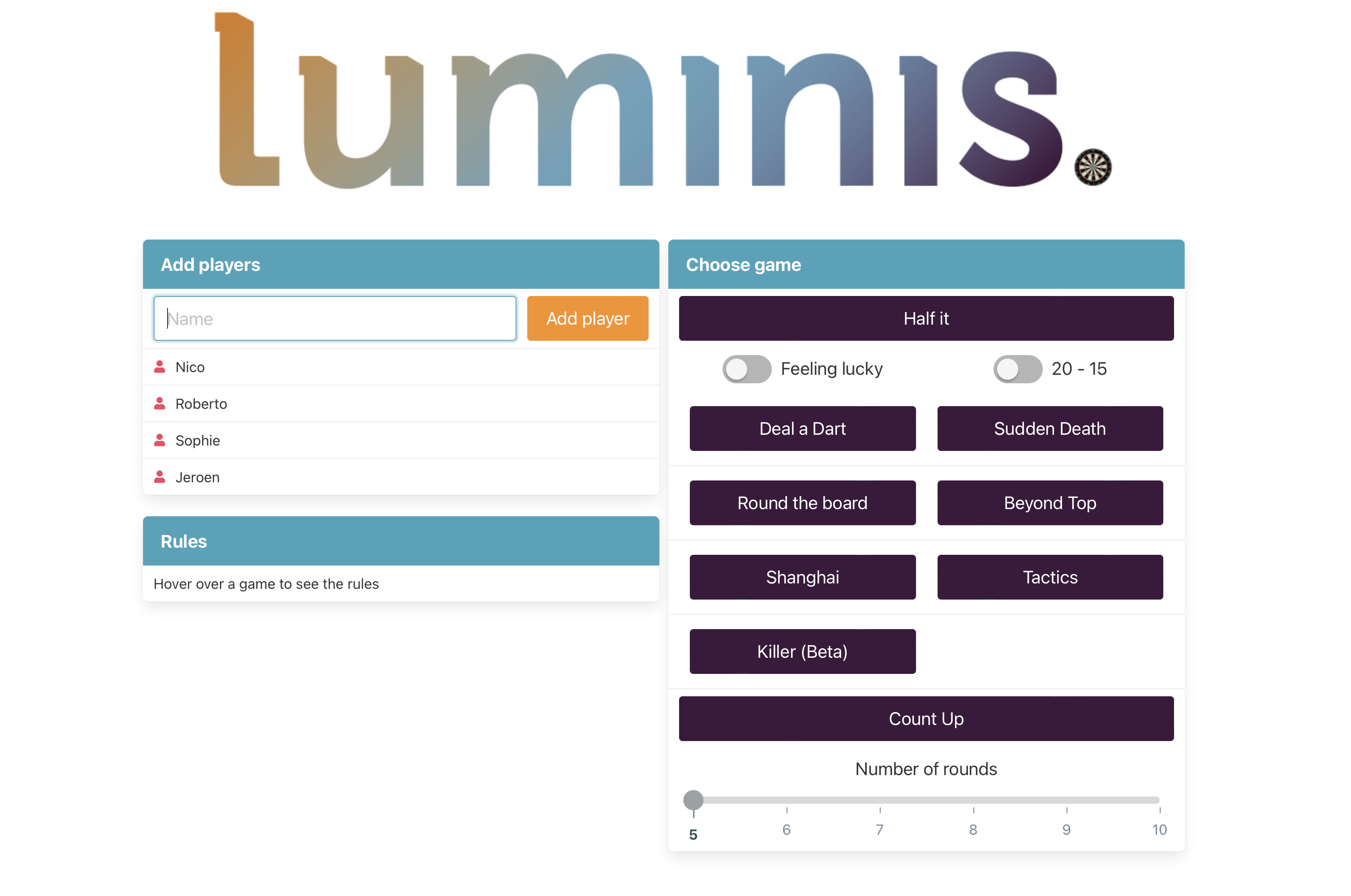 Darts application Luminis - Convert a REST API to AWS Lambda