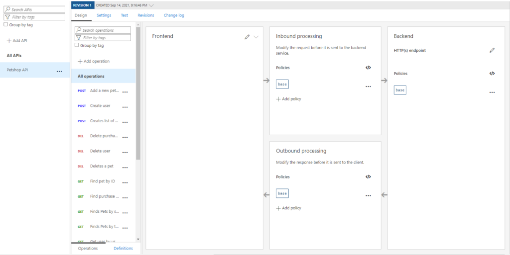 Azure API Management List of operations Azure API Management List of operations